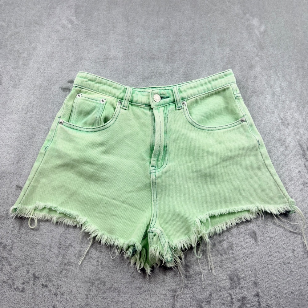 American Threads Mint Green Denim Cut Off‎ Shorts Women's Small H12678P